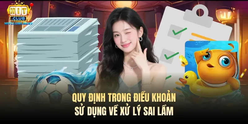 Quy định trong điều khoản sử dụng về xử lý sai lầm